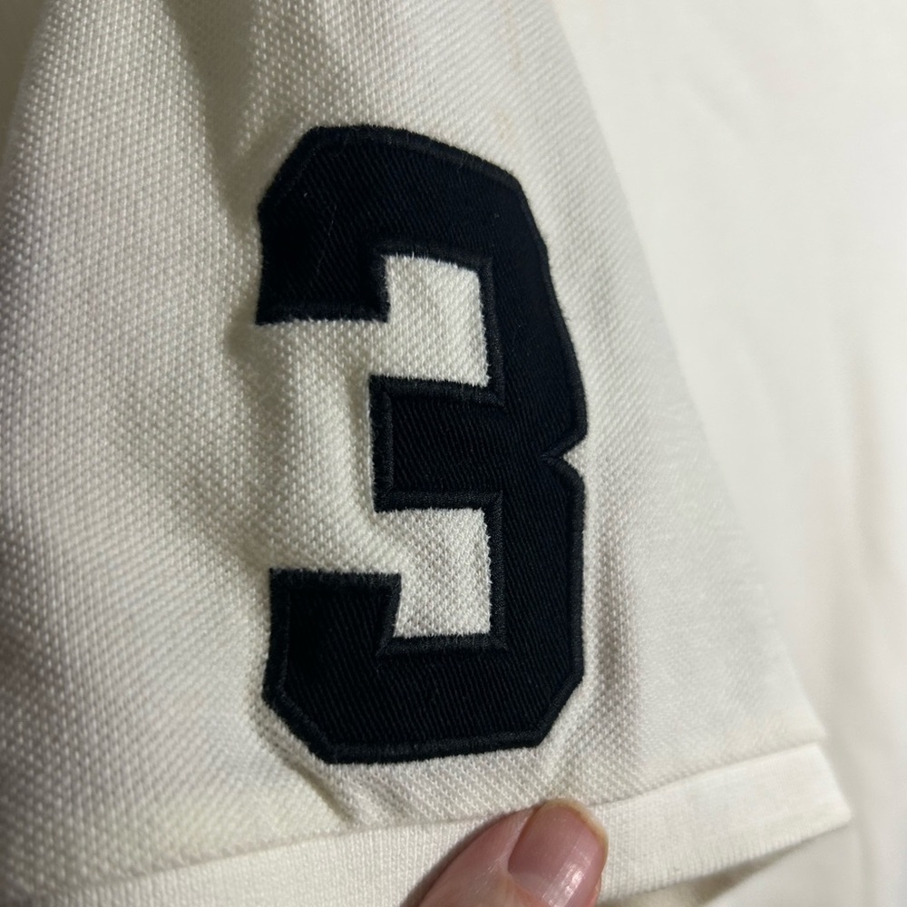 Polo Ralph Lauren Big Pony polo shirt with the number '3' Cream Men’s Size XXL - Picture 3 of 10